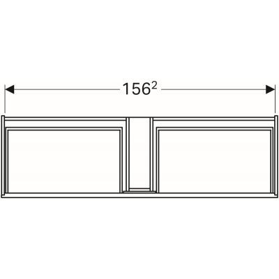 Geberit Xeno 2 szafka pod umywalkę z tworzywa mineralnego z dwoma szufladami LED 160 cm szary mat 500.346.00.1