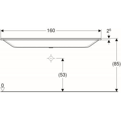 Geberit Xeno 2 umywalka meblowa bez otworu na baterię bez przelewu 160x48 cm Varicor biel alpejska 500.278.00.1