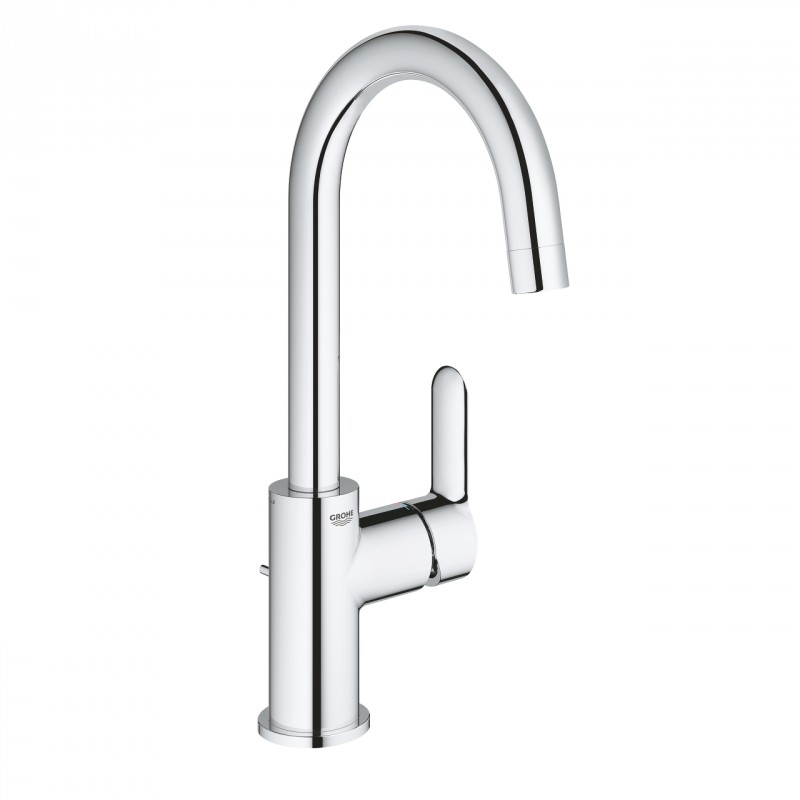 Grohe BauEdge bateria umywalkowa wysoka z wylewką L z korkiem chrom 23760000