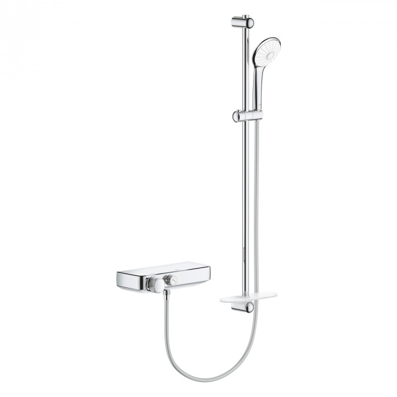Grohe Grohtherm Smartcontrol zestaw prysznicowy z drążkiem z baterią termostatyczną z półka chrom 34721000
