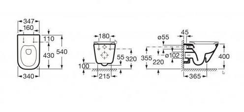 Grohe + Roca Gap Round Rimless - Zestaw 7w1 - kompletny stelaż + muszla + deska wolnoopadająca