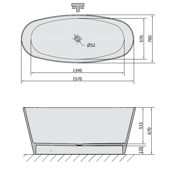 Polysan Tess wanna wolnostojąca 157x70 cm biały 99613