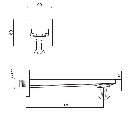 Vedo Sette wylewka wannowa 18 cm czarny matowy VBS7033CZ