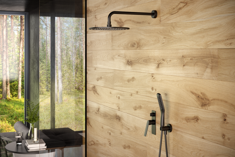 Vedo Desso Nero zestaw prysznicowy z przyłączem kątowym i uchwytem czarny mat VBD4126CZ