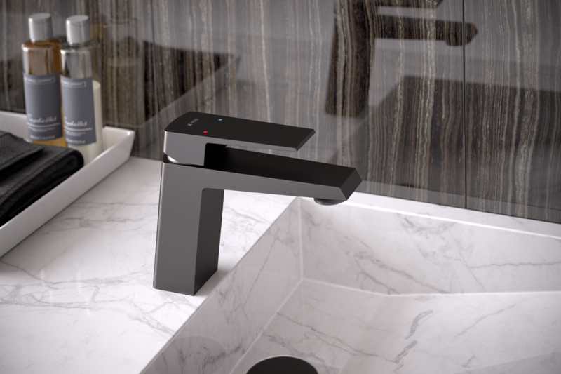 Vedo Sette Nero bateria umywalkowa z korkiem klik klak czarny mat VBS7001CZ