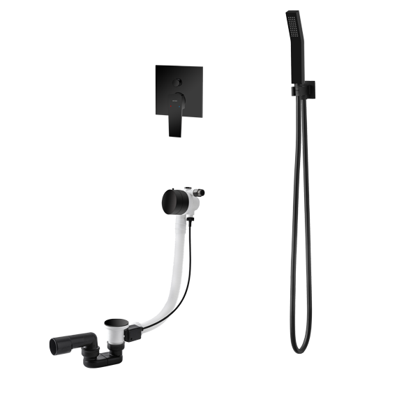 Vedo Sette Nero wannowy zestaw podtynkowy z napełnianiem przez przelew czarny matowy VBS7241CZ