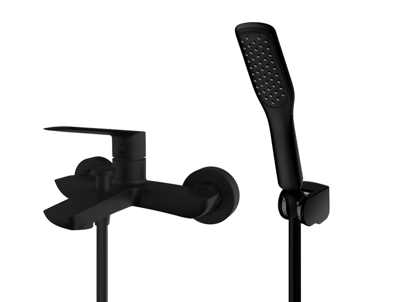 Vedo Desso Nero bateria wannowa ścienna z zestawem natryskowym czarny mat VBD4006CZ/S