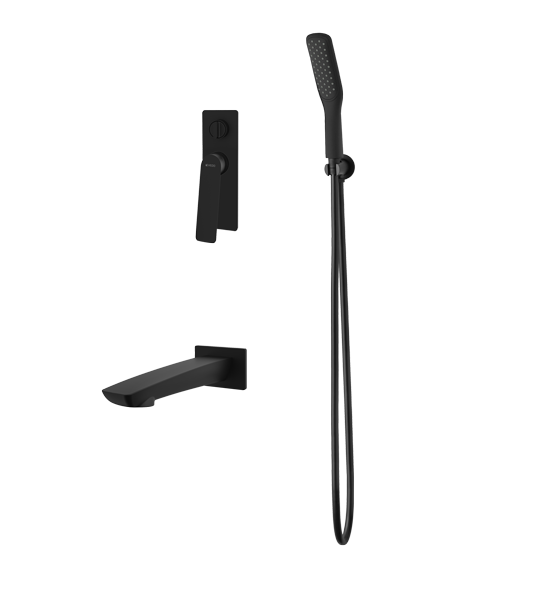 Vedo Desso Nero zestaw wannowy podtynkowy z wylewką czarny matowy VBD4243CZ/25