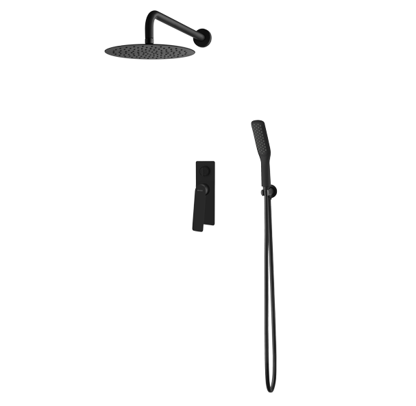 Vedo Desso Nero zestaw prysznicowy podtynkowy z deszczownicą 25x25 czarny matowy VBD4223CZ/25