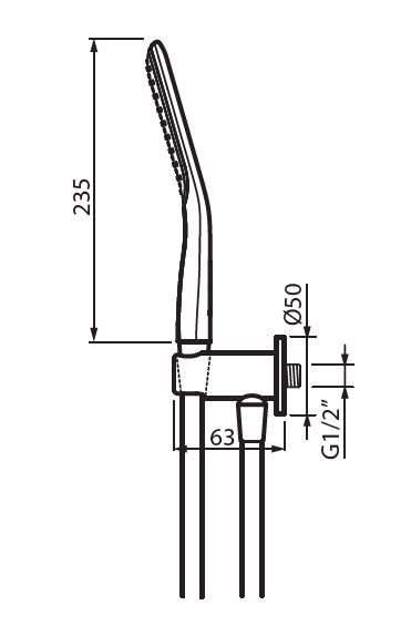 Vedo Desso Nero zestaw prysznicowy z przyłączem kątowym i uchwytem czarny mat VBD4126CZ