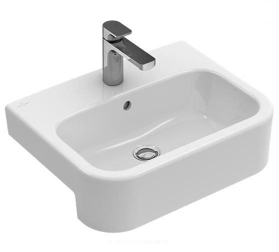 Villeroy&Boch Architectura umywalka półplatowa 55cm 55x43 z otworem na baterie z przelewem biała weiss alpin 41905501