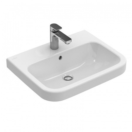 Villeroy&Boch Architectura umywalka prostokątna wisząca z otworem na baterię z przelewem 55x 47 cm biała weiss alpin ceramicPlus 418855R1