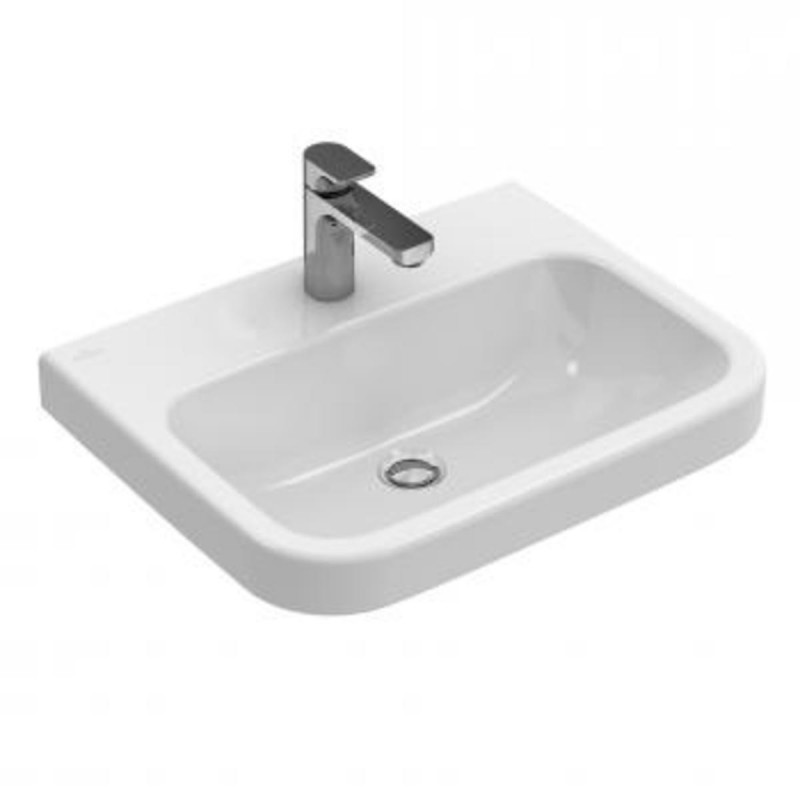 Villeroy&Boch Architectura umywalka prostokątna wisząca z otworem na baterię bez przelewu 60x 47 cm biała weiss alpin ceramicPlus 418861R1
