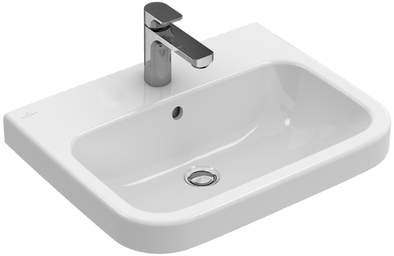 Villeroy&Boch Architectura umywalka prostokątna z otworem na baterię z przelewem szlifowana 60x 47 cm biała weiss alpin 41886G01