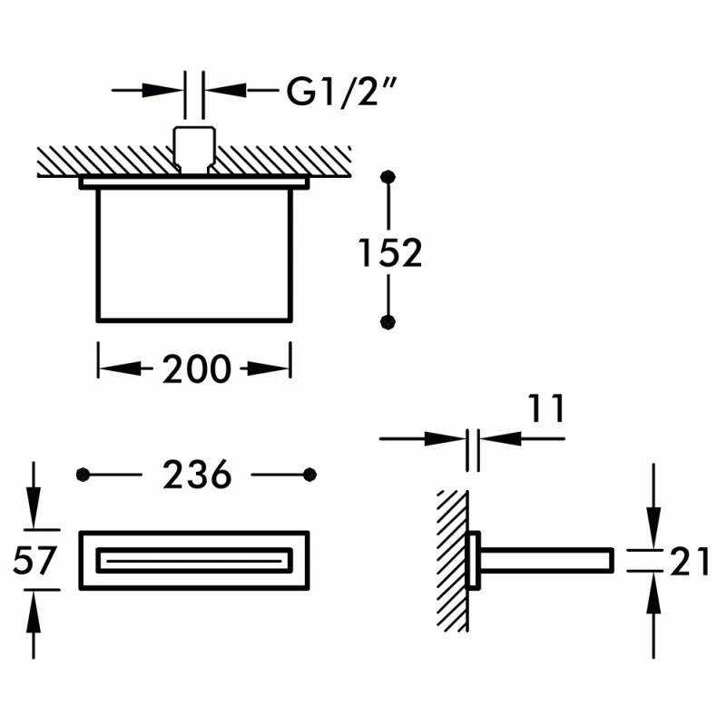 Tres natrysk ścienny wylewka z kaskadą biały mat 299.903.04.BM