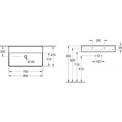 Villeroy&Boch Memento 2.0 umywalka 80 cm 80x47 biała weiss alpin ceramicplus biały 4A2283R1
