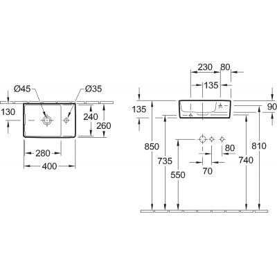 Villeroy&Boch Memento 2.0 umywalka mała 40 cm 40x26 weiss alpin biały 43234001