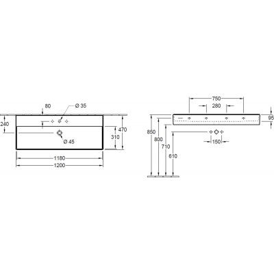 Villeroy&Boch Memento 2.0 umywalka 120cm 120x47 biała weiss alpin ceramicplus biały 4A22C5R1