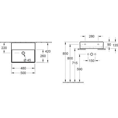 Villeroy&Boch Memento 2.0 umywalka szlifowana 50 cm 50x42 weiss alpin biały 4A225F01