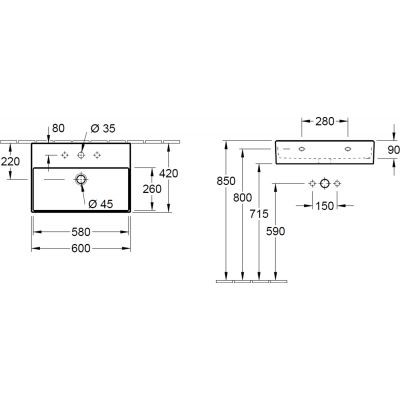Villeroy&Boch Memento 2.0 umywalka 60 cm 60x42 weiss alpin biały 4A226001
