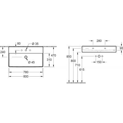 Villeroy&Boch Memento 2.0 umywalka 80 cm 80x47 weiss alpin biały 4A228001