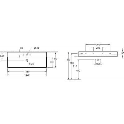 Villeroy&Boch Memento 2.0 umywalka szlifowana 120cm 120x47 weiss alpin biały 4A22CL01