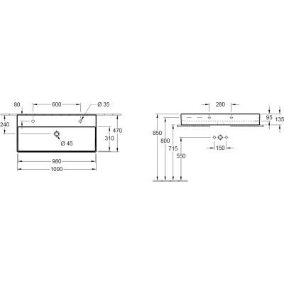 Villeroy&Boch Memento 2.0 umywalka szlifowana 100cm 100x47 weiss alpin ceramicPlus biały 4A221LR1
