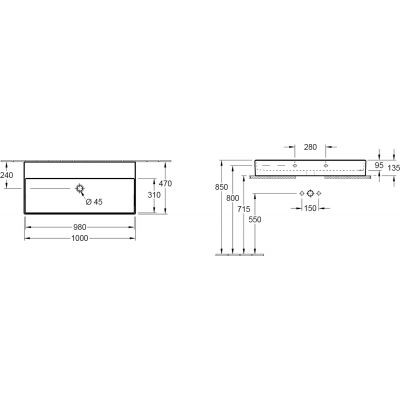 Villeroy&Boch Memento 2.0 umywalka szlifowana 100cm 100x47 weiss alpin biały 4A221F01