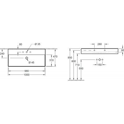 Villeroy&Boch Memento 2.0 umywalka 100cm 100x47 weiss alpin biały 4A22A501