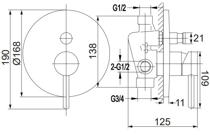 Omnires Y kompletny system prysznicowy podtynkowy złoty polerowany SYSY19GL
