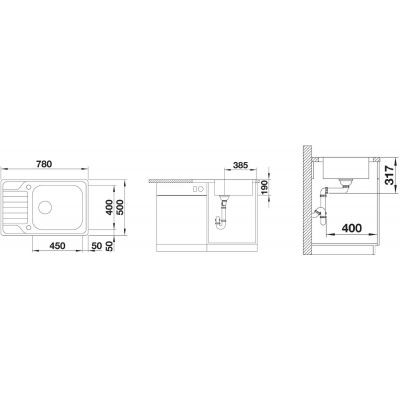 Blanco Dinas XL 6 S Compact zlewozmywak 1 komora z ociekaczem stal szlachetna szczotkowana 525120