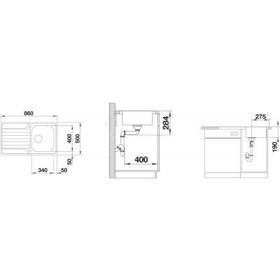 Blanco Dinas 45 S zlewozmywak 1 komora z ociekaczem stal szlachetna szczotkowana 523378