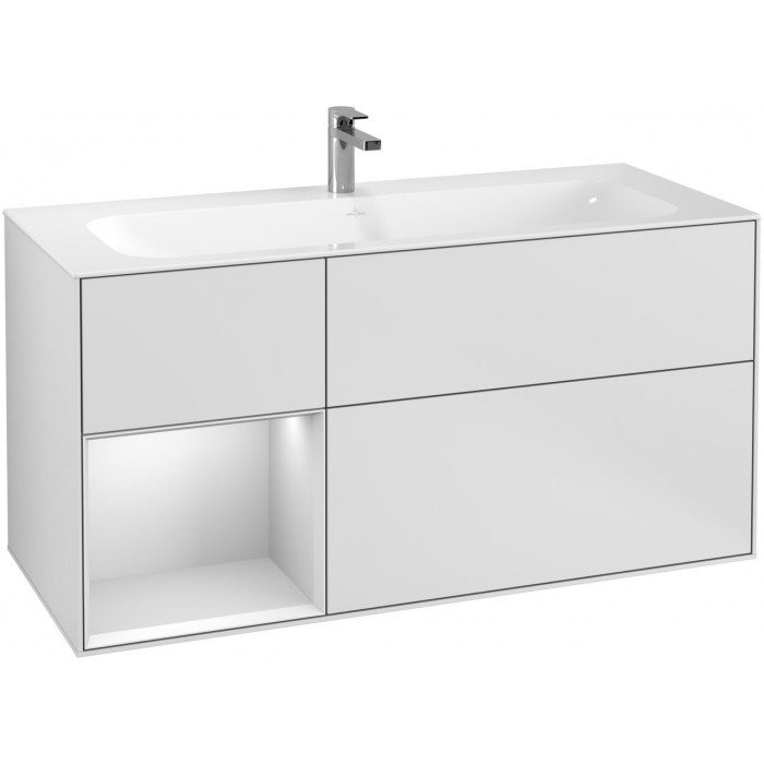Villeroy&Boch Finion szafka pod umywalkę 120cm z otwartą półką White Matt Lacquer biały F060MTMT