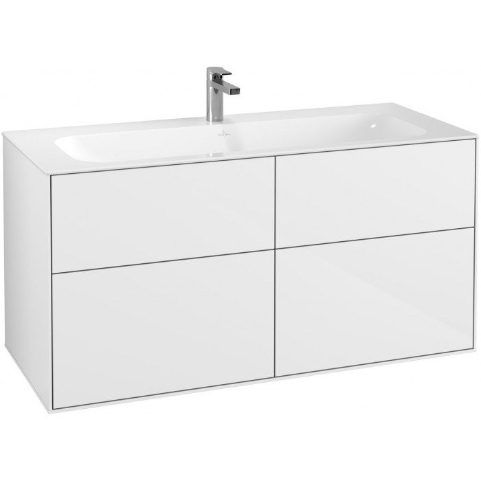 Villeroy&Boch Finion szafka pod umywalkę z oświetleniem ściennym 120cm Glossy White Lacquer biały G05000GF