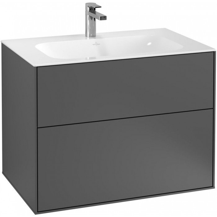 Villeroy&Boch Finion szafka pod umywalkę 80 cm z oświetleniem ściennym Anthracite Matt Lacquer szary G01000GK
