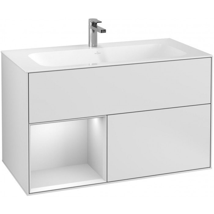 Villeroy&Boch Finion szafka pod umywalkę 100cm z otwartą półką White Matt Lacquer biały F030MTMT