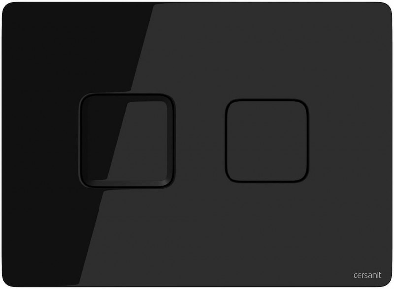 Cersanit Accento Square przycisk spłukujący do WC szkło czarne S97-058