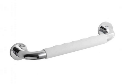 Stella uchwyt łazienkowy prosty 30 cm z białą nakładką antypoślizgową chrom 19009SLW