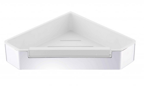 Stella koszyk narożny z wycieraczką z białym wkładem z tworzywa stal polerowana 16070