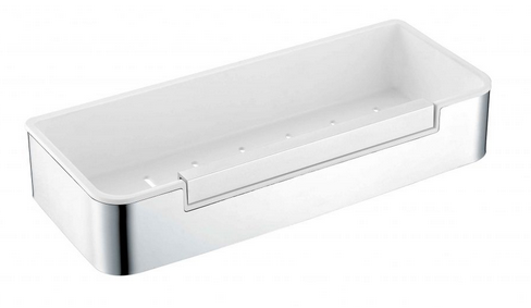 Stella koszyk z wycieraczką z białym wkładem z tworzywa stal polerowana 16069