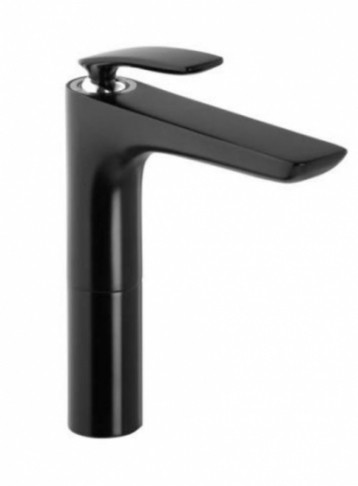 Kludi Balance jednouchwytowa bateria umywalkowa wysoka bez korka czarny mat /chrom 522968775