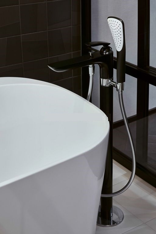 Kludi Balance jednouchwytowa bateria wannowa wolnostojąca czarny mat /chrom 525908775