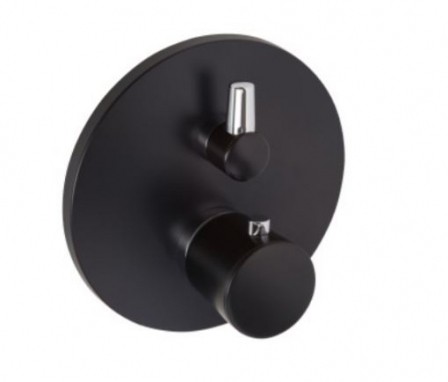 Kludi Balance jednouchwytowa bateria wannowo-prysznicowa podtynkowa termostatyczna czarny /chrom 52 830 87 75