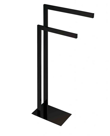 Stella stojak wieszak wolnostojący na ręczniki kwadratowy czarny matowy 19206-B
