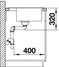 Blanco Dalago 45 Silgranit PuraDur II zlewozmywak granitowy z korkiem automatycznym 1 komora kolor czarny 525869