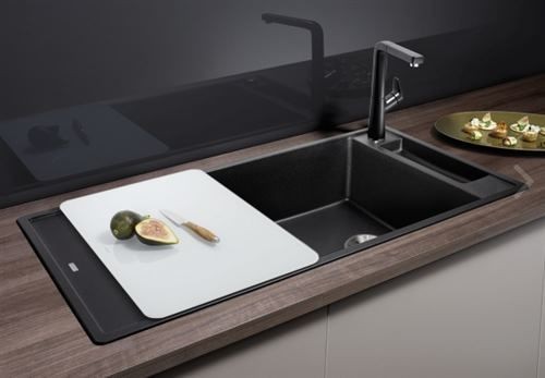 Blanco Axia III XL 6 S zlewozmywak 1 komora wpuszczana w blat z ociekaczem ze szklaną deską kolor kawowy 523519