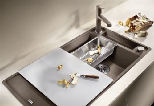 Blanco Axia III 5 S zlewozmywak 1 komora wpuszczana w blat z ociekaczem ze szklaną deską kolor antracyt 523215