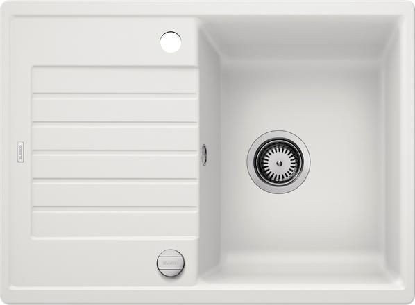 Blanco Zia 45 S Compact Silgranit PuraDur II zlewozmywak granitowy 1 komora z ociekaczem i korkiem automatycznym kolor biała 524715