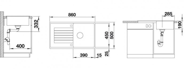 Blanco Zia 5 S Silgranit PuraDur II zlewozmywak granitowy 1 komora z ociekaczem,bez korka automatycznego kolor biały 520515