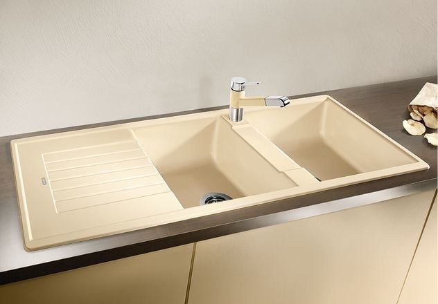 Blanco Zia 8 S Compact Silgranit PuraDur II zlewozmywak granitowy 2 komory z ociekaczem, bez korka automatycznego kolor biały 515597